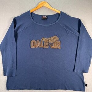 Dale Earnhardt Jr Chase Authentic Longsleeve Top Women Large Blue Logo Oversized